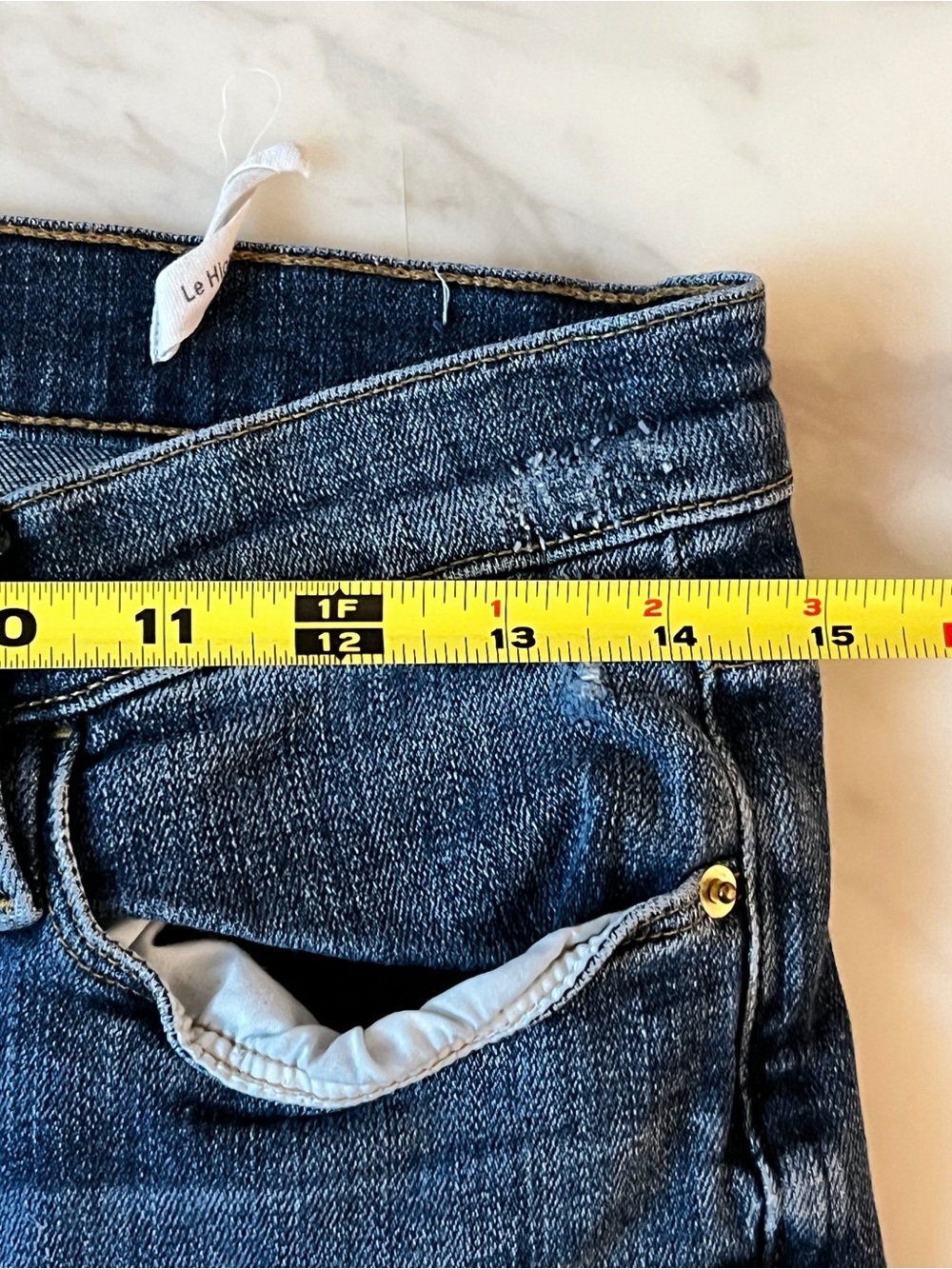 Frame Denim Le High Skinny Jeans Women’s 28 Blue Distressed Raw Hem USA - Picture 4 of 7